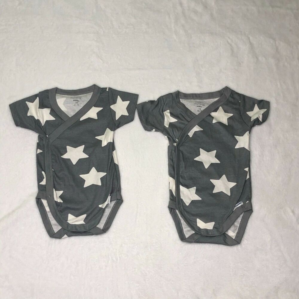 Modern Moments Gerber Organic Cotton Stars 3 6 Months 2 Bodysuits One Piece